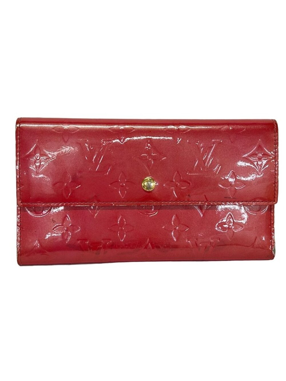 Louis Vuitton Wallet Monogram Vernis Porto Tresor International Flamboise